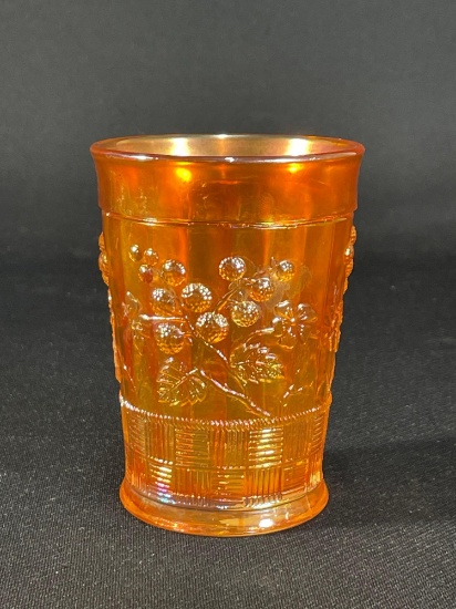 Northwood "Raspberry," Marigold Tumbler, 4"h