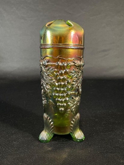 Northwood, " Grape & Cable," Emerald Green, Hat Pin Holder, 7"h