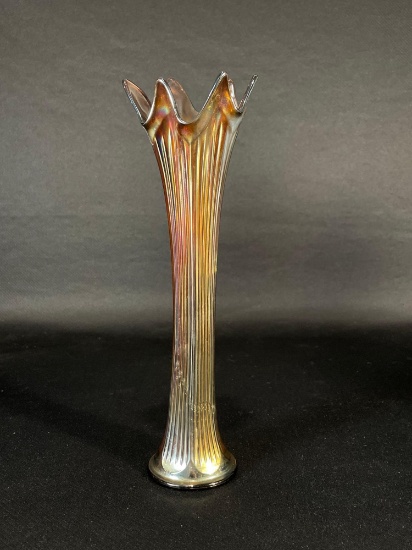 Fenton, "Thin Rib," Lavender, Vase, 11-1/2"h