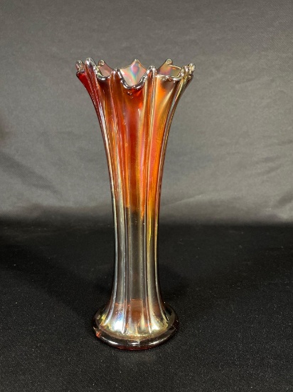 Northwood, "Thin Rib," Lavender, Vase 10-3/8"h