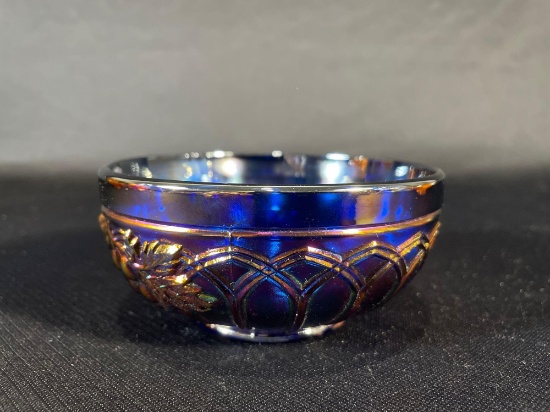 Northwood, "Grape & Gothic Arches," Renninger Blue, Sauce Bowl, 5"dia