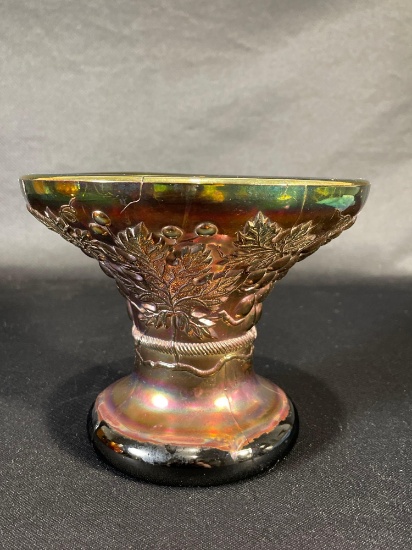 Northwood, "Grape & Cable," Purple/Amethyst Punchbowl Base
