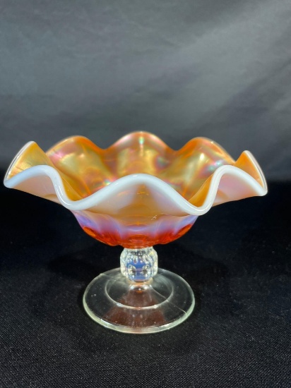 Dugan, "Coin Spot," Peach Opal Compote