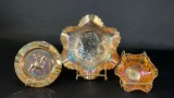 (3) Carnival Glass Dishes (See Description)