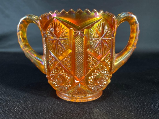 Imperial, "Star & File," Marigold Two Handled Sugar