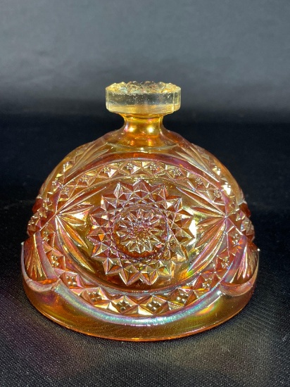"Hobstar" Marigold Butter Lid 5" W x 4" H