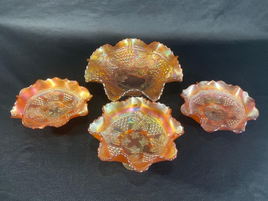 (4) pc's of "Grape & Cable" Marigold Bowls