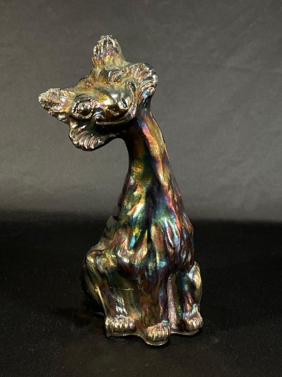 11" Fenton Carnival Glass "Winking Alley Cat"