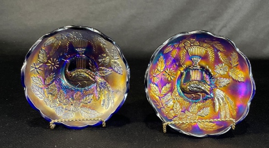 Northwood "Peacock and Urn" Sauce Bowl Blue