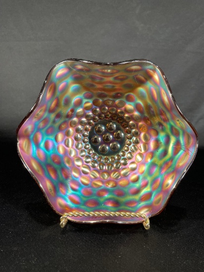 Fenton "coin dot" Amber 8-1/2" Bowl