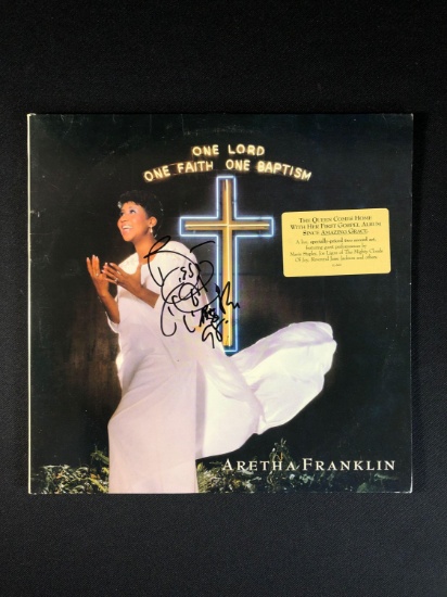 Aretha Franklin "One Lord, One Faith, One Baptism" Autographed Album