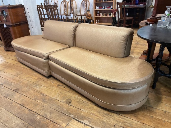 Mid Century Modern Sectional Couch, 30"h x 104"l x 34"