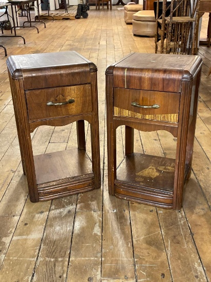 Pair Of Waterfall Front End Table 27"h x 15-1/2"w x 13-1/2"d