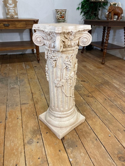 Classic Greek Roman Column Pedestal Corinthian Signed Monterey Art Studio Inc. 1979 Artist signed