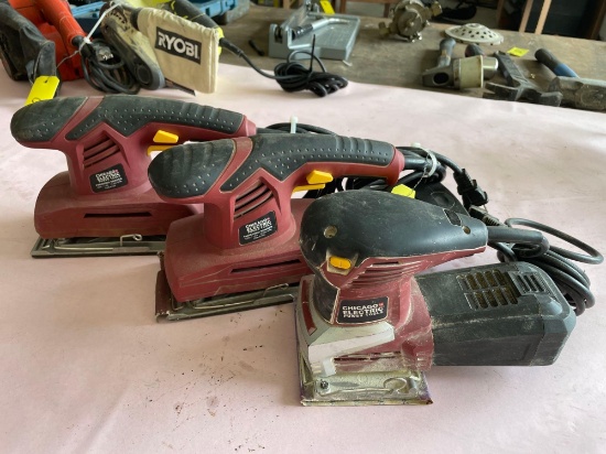 (2) Chicago Electric Finishing Sanders & Palm Sander