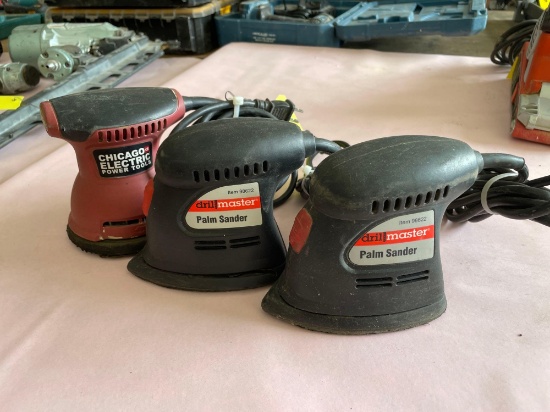 Chicago Electric Palm Sander & (2) Drill Master Palm Sanders