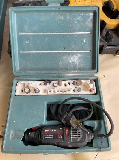 Sears Craftsman Single Speed 28,000 r.p.m. Rotary Tool w/ Case & Assorted Heads