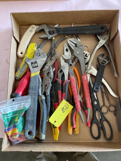 Assorted Pliers, Adjustable Crescent Wrenches, Etc.