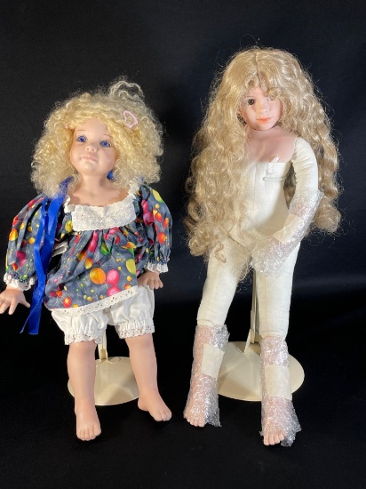 Jon Garnett "Atlanta" Bare Porcelain Doll w/ Wig & Extra Doll