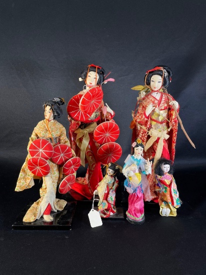 Assortment Of Vintage Japanese Dolls