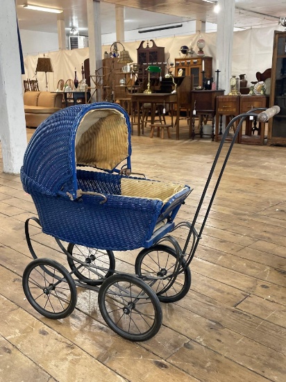 Vintage blue baby buggy