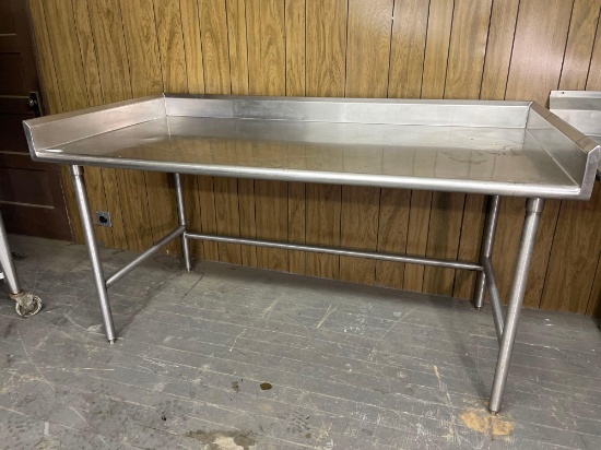 Stainless Steel Prep Table w/ 3-Side Splash Guard