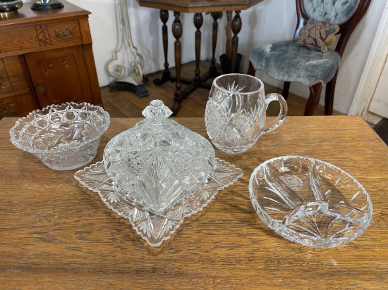 Assorted Clear Glass Dishes