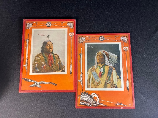 (2) Framed Native American Prints ...1900 F.A. Rinhart Omaha, "Red Cloud & High Bear."