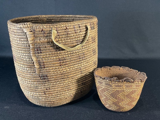 Native American Plateaus People Hand Woven Gathering Basket