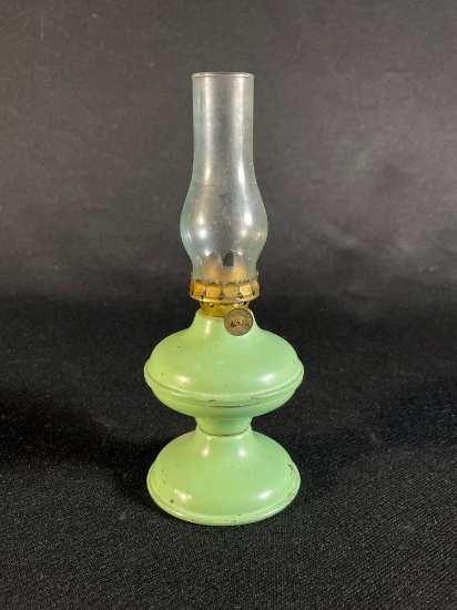 The P & A Co. Green Enameled Oil Lamp