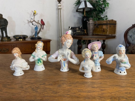 (6) Vintage pin cushion toppers