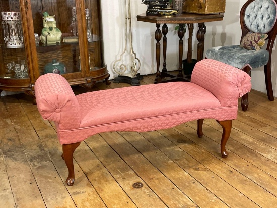 Double rolled armed sette bench