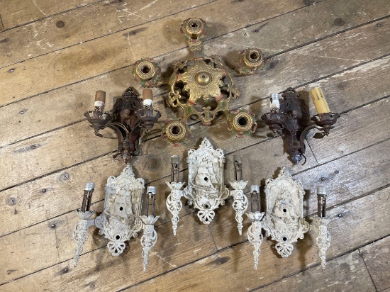 Assorted Wall Sconces & Chandelier