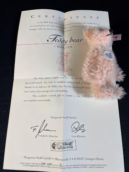 Steiff "Rose" club gift 2003 7cm teddy bear