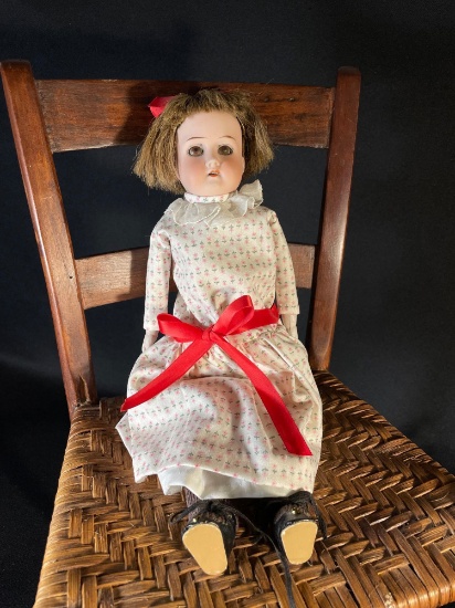 Antique 14" Bisque sleep eyed doll w/ Kid Body