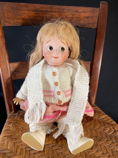11" Antique Armand Marseille German doll & 11" Kestner JDK 221 googly eyed doll