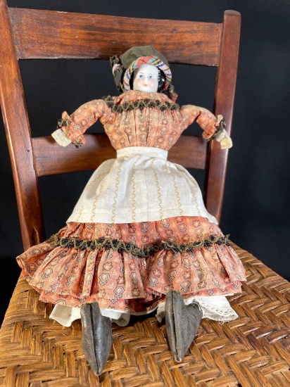 13" antique China Head doll w/ Cloth Body