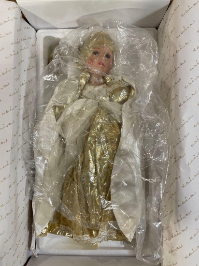19" Danbury Mint "Cinderella" bisque doll w/ stand