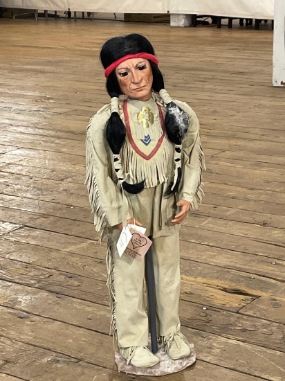 27" Small Wonders "Red Cloud" Indian bisque doll w/ stand