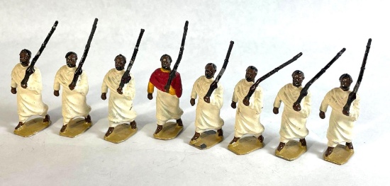 W. Britain "Abyssinian Tribesman," 8-Pc Lead Figurines w/ Original Box No. 1425