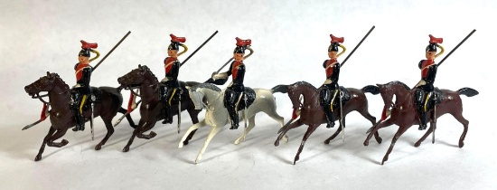 Britains "12th Lancers," 5-Pc Lead Figurines w/ Original Box No. 2076