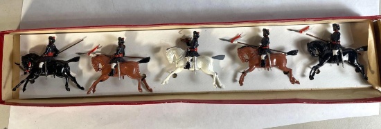 Britains "Indian Army(Duke Of Connaught's Own Lancers)," 5-Pc Lead Figurines w/ Original Box No. 66
