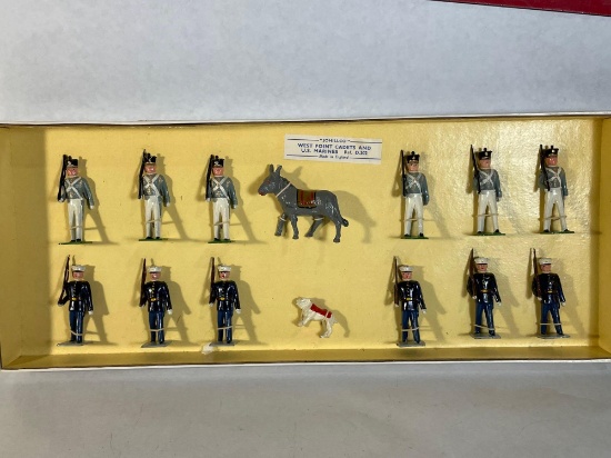 Johilco "West Pont Cadets And U.S. Marines," 14-Pc Lead Figurines w/ Original Box