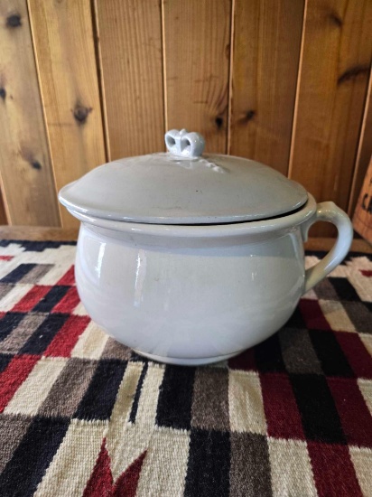 Antique Chamber Pot with Lid
