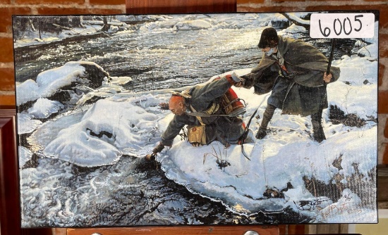 John Buxton,(1905-1995) "The Helping Hand," Signed LR 1950, Oil On Canvas