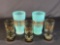 (2) Frosted Felderal glasses w (3) Italian drinking glasses