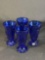 Set of (4) cobalt blue malt glasses