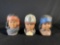 Hand painted Navaho girl, Sioux boy & Apache boy heads signed by 