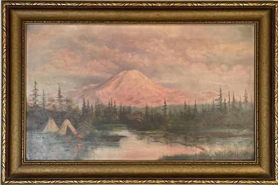 Perry, "Mt. St. Helens" Painting On Canvas Sign LR