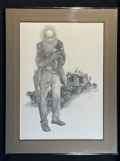 Larry K. Martin, study for "America's Goat Man", signed by Larry K. Martin 1983